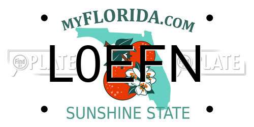 L0EFN Florida License Plate