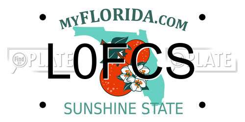 L0FCS Florida License Plate