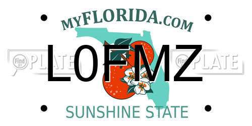 L0FMZ Florida License Plate
