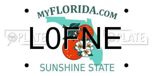 L0FNE Florida License Plate