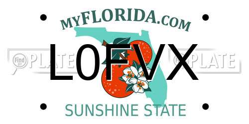 L0FVX Florida License Plate
