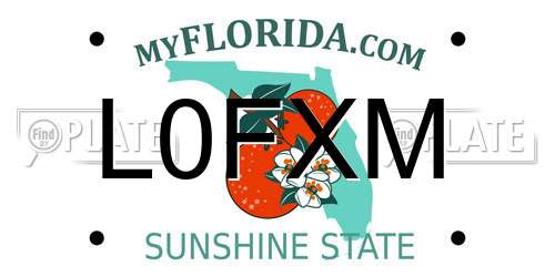 L0FXM Florida License Plate