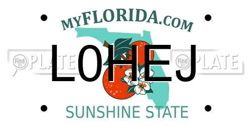 L0HEJ Florida License Plate