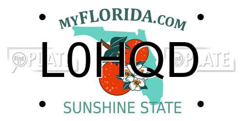 L0HQD Florida License Plate