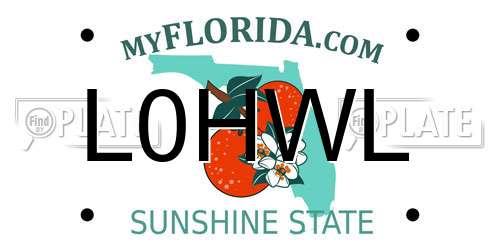 L0HWL Florida License Plate