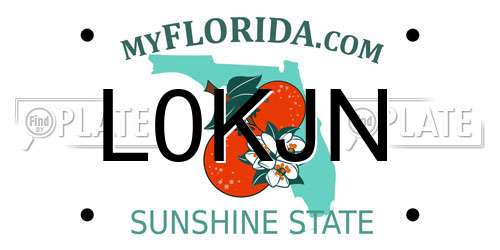 L0KJN Florida License Plate