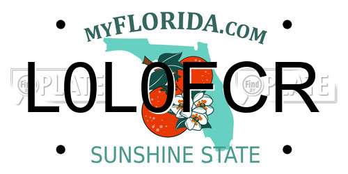 L0L0FCR Florida License Plate