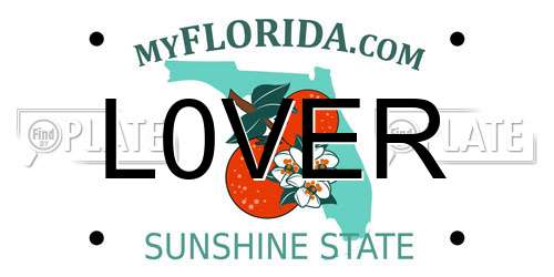 L0VER Florida License Plate