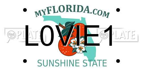 L0VIE1 Florida License Plate