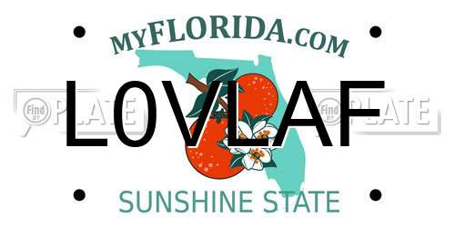 L0VLAF Florida License Plate