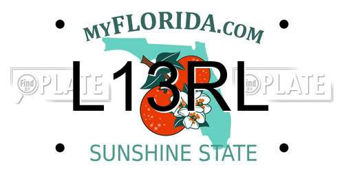 L13RL Florida License Plate
