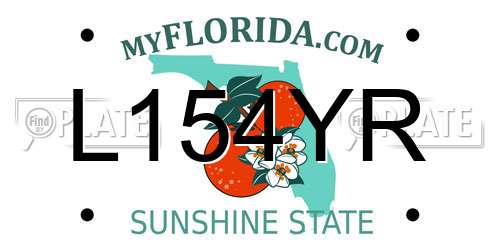 L154YR Florida License Plate