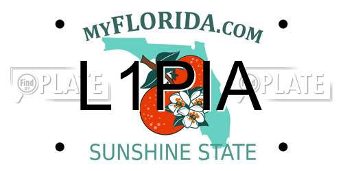 L1PIA Florida License Plate