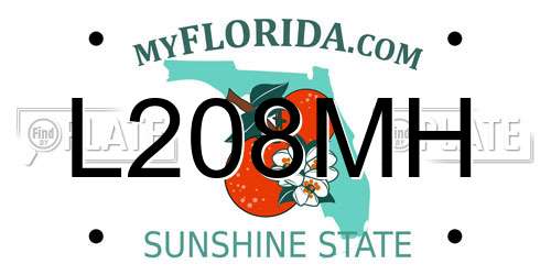 L208MH Florida License Plate