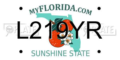 L219YR Florida License Plate