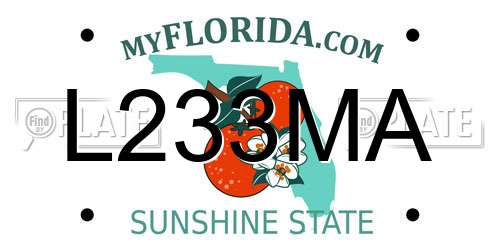 L233MA Florida License Plate