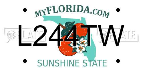 L244TW Florida License Plate
