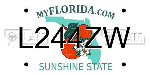 L244ZW Florida License Plate