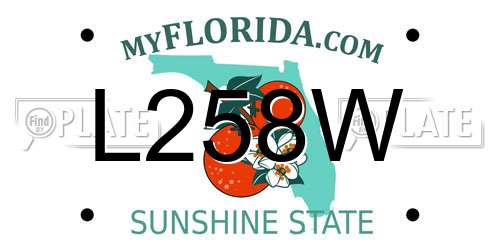 L258W Florida License Plate