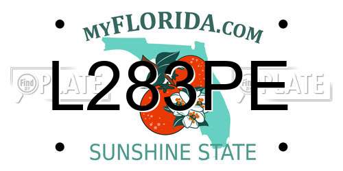 L283PE Florida License Plate
