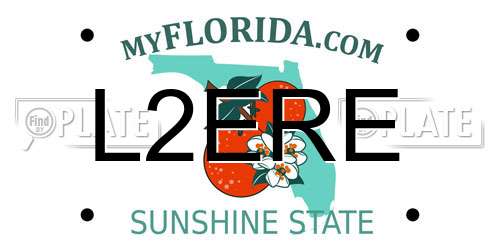 L2ERE Florida License Plate
