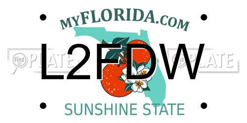L2FDW Florida License Plate