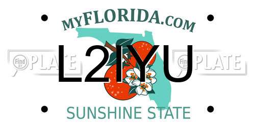 L2IYU Florida License Plate