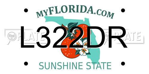 L322DR Florida License Plate