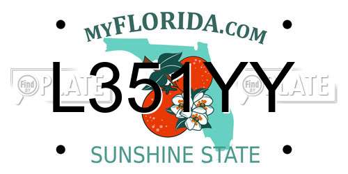 L351YY Florida License Plate