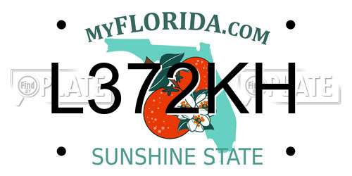 L372KH Florida License Plate