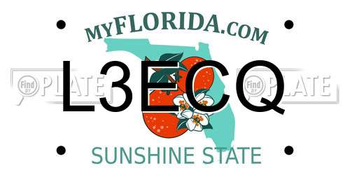 L3ECQ Florida License Plate