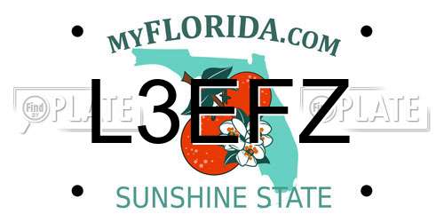 L3EFZ Florida License Plate