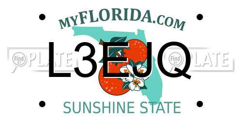 L3EJQ Florida License Plate