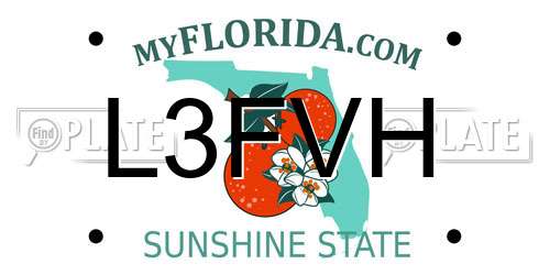 L3FVH Florida License Plate