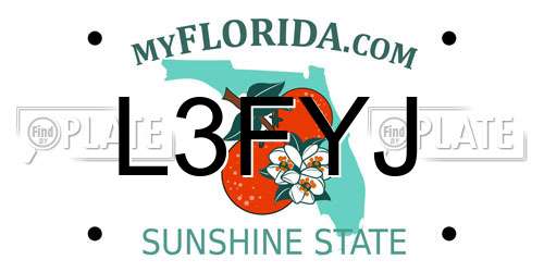 L3FYJ Florida License Plate