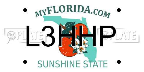 L3HHP Florida License Plate