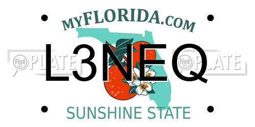 L3NEQ Florida License Plate