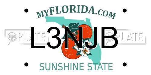 L3NJB Florida License Plate