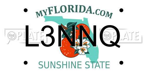 L3NNQ Florida License Plate