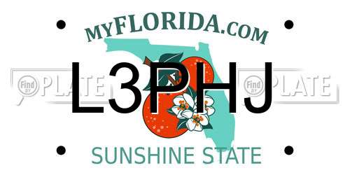 L3PHJ Florida License Plate