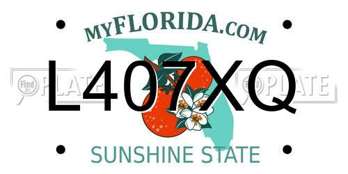 L407XQ Florida License Plate