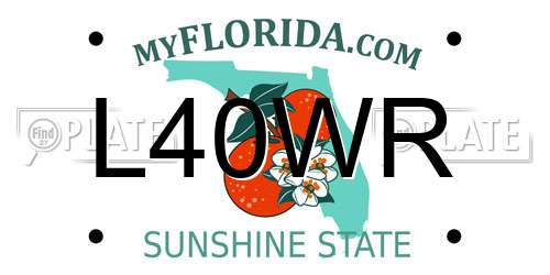 L40WR Florida License Plate