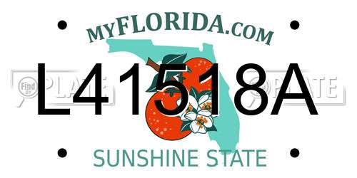 L41518A Florida License Plate