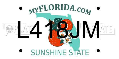 L418JM Florida License Plate
