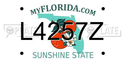 L4257Z Florida License Plate