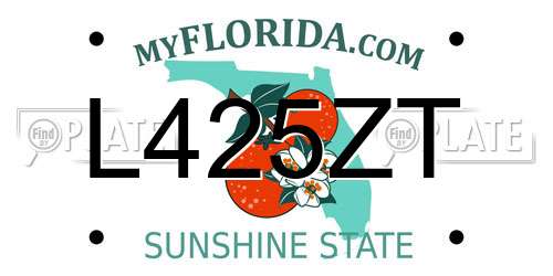 L425ZT Florida License Plate