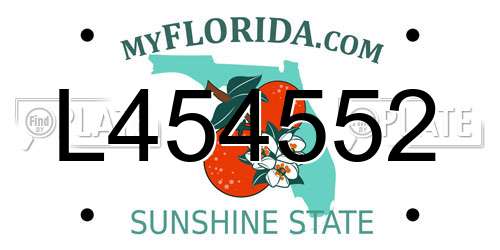 L454552 Florida License Plate