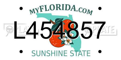 L454857 Florida License Plate