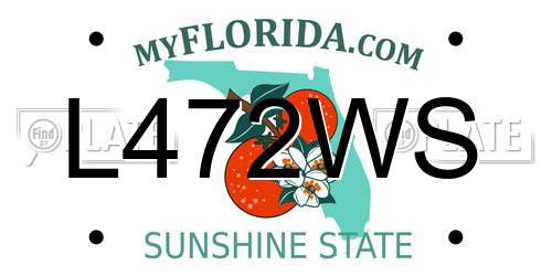L472WS Florida License Plate
