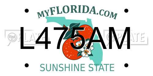 L475AM Florida License Plate